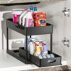 2 Tier Schiebe schrank Korb Ausziehbarer Schrank Organizer Küche unter Waschbecken Organizer mit Schublade