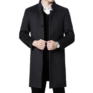 Cappotto Invernale con Collo Alto per <span class=keywords><strong>Uomo</strong></span> di Mezza Età, Stile <span class=keywords><strong>Trench</strong></span> Lungo - Product Image 1