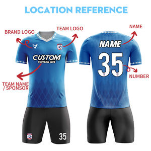 Commercio all'ingrosso personalizzato 100% poliestere adulti maglia da calcio camicie Mens uniforme da calcio Jersey Shirt Youth Football <span class=keywords><strong>Kit</strong></span> X751 - Product Image 3