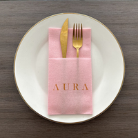 Serviette de table rose de haute qualité imprimée de logo personnalisé serviette d'invité jetable pour restaurant hôtel