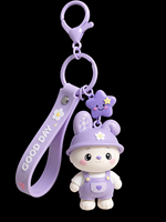 Porte-clés mascotte 3D personnalisé en PVC avec dragonne assortie pour la promotion de marque et les cadeaux d'entreprise