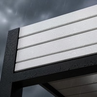Pergola Aluminium Retractable Model 180 Atap Lipat Berlubang Tahan Cuaca untuk Halaman Belakang