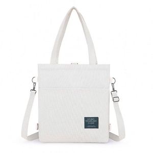 Sac fourre-tout en toile personnalisé de grande taille, style bandoulière et messager, sac pour femme avec fermeture éclair, doublure en polyester, pour le shopping, le travail et les cours - Product Image 6
