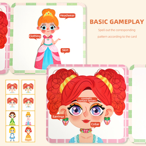 Ensemble de jeu magnétique créatif pour la maison ou les voyages, poupées de déguisement de <span class=keywords><strong>princesse</strong></span>, livre de puzzle magnétique pour filles - Product Image 4