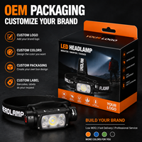 Senter Kepala LED Daya Tinggi Tipe-C Isi Ulang dengan Sensor Gerak dan Power Bank untuk Berkemah, Mendaki, Memancing, dan Pekerjaan Luar Ruangan