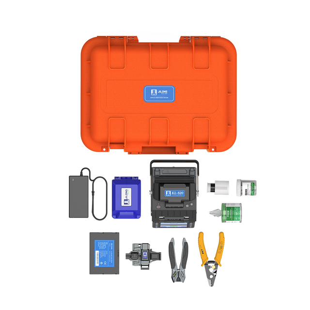 KL520 Fusion Splicer FTTX SC Connector Fiber Optic Equipment Four Motors Splicing Machine EX39 JILONG 1 Year Warranty for