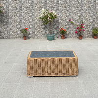 OEM/ODM Ensemble de canapés modulaires portables en aluminium et rotin pour l'extérieur Mobilier de jardin en osier et rotin pour hôtels, parcs et villas