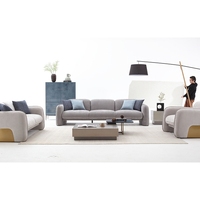 Canapé sectionnel modulaire Costera en suède rembourré, deux places avec ottoman, pour salon de sous-sol d'appartement moderne, utilisation en salle de sport