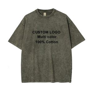 AI~MICH Clothing Manufacturer Men's T-shirt Custom Oversized Heavyweight Printing Cotton Acid Washed Graphic Vintage T Shirts - Product Image 2