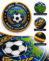 Écussons brodés personnalisés, badges d'équipes de football, insignes de clubs de football en gros, OEM, pour les tournois sportifs, vestes, vêtements, sacs
