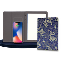 Carnet de charge sans fil en tissu A5 avec Powerbank Papeterie Gratitude Manifestation Journal pour cadeaux Reliure à feuilles mobiles