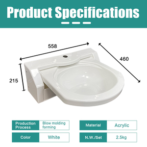 Lavabo pieghevole JDA in acrilico bianco a vasca singola con rubinetto <span class=keywords><strong>per</strong></span> <span class=keywords><strong>camper</strong></span>, roulotte, caravan, imbarcazioni - Product Image 2