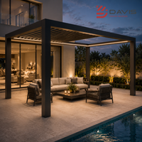 Pergola pliante en aluminium sur mesure avec toit rétractable motorisé, pavillon pour hôtel, patio et projets commerciaux