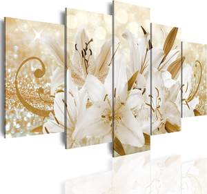 Grande <span class=keywords><strong>Orchidée</strong></span> Dorée Imprimé Fleur Abstraite Décoration de Maison Panneau Photo toile peinture art mural - Product Image 6