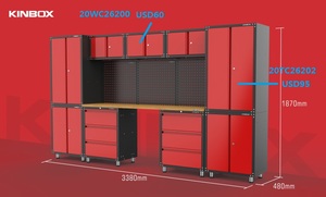 Kinbox 13 Pieces Garage Furniture Storage Workbench/ Cabinet With Drawers for Home Use 20CM13 Garage <b>Tool</b> <b>Box</b> for Home Use - Product Image 4