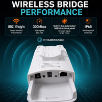 Pont sans fil extérieur 2,4 GHz 300 Mbps pour ascenseur, 802.11b/g/n, antenne 8 dBi IP65, CPE point à point 500 m pour ascenseur et vidéosurveillance