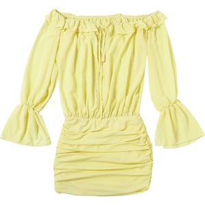 Vestidos Elegantes y Sensuales para Mujer, con Hombros Descubiertos, Detalle de Cordones, Color Sólido, Corte Ajustado, Moda Otoño - Product Image 6