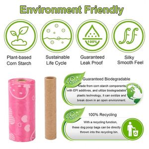 Sacs à déjections canines biodégradables, réutilisables, lavables, portables, écologiques, personnalisés en gros, résistants et durables, en rouleau continu avec distributeur - Product Image 5