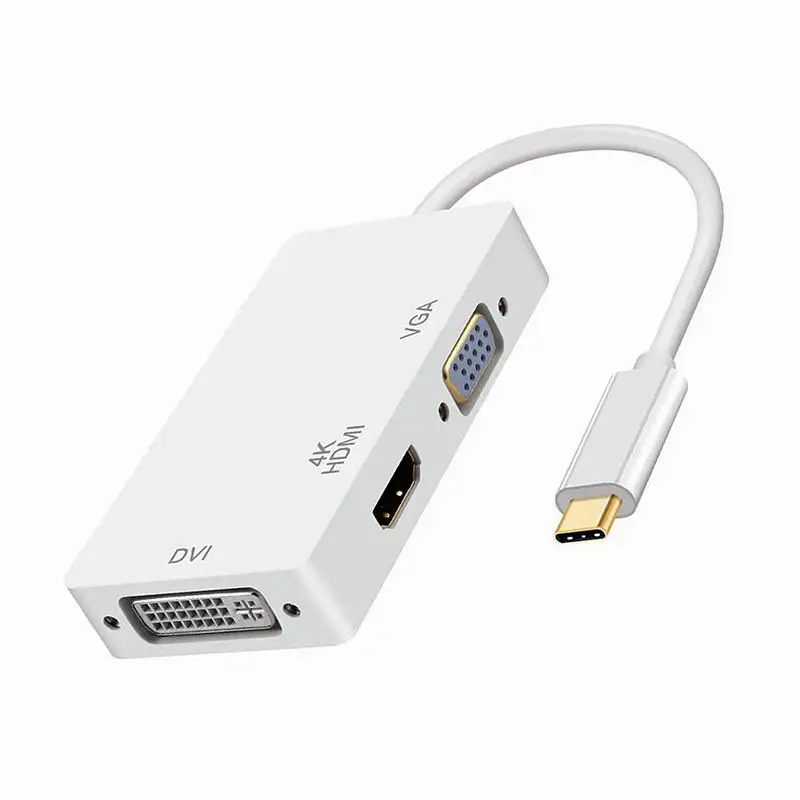 Type C vers hdmi 3 en 1 adaptateur Type c vers Hdtv Vga Dvi 1080p convertisseur de câble de Port d'affichage pour projecteur