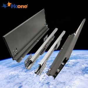 Height 199mm 35kgs Soft Closing Full Extension Slim Tandem Box Kitchen Drawer Slides Double Wall Drawer
