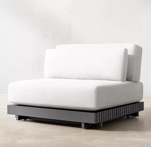 Mobiliario D'exterieur En Aluminio <span class=keywords><strong>Estrecho</strong></span> Mesas auxiliares para exteriores Sofá Seccional de jardín de metal Sofá americano popular - Product Image 3