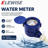 Meter Air Dingin Digital 4/6 Titik LXS15E Rotor Plastik ABS Basah DN15 DN20 Kelas Perlindungan Tidak Ada Pengaturan Laju Aliran Garansi 2 Tahun