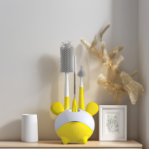 Brosse de nettoyage de bouteilles en silicone multifonction durable avec étagère de séchage facile à utiliser pour tous les types de bouteilles - Product Image 2