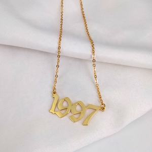 925 In Argento massiccio Personalizzato Anno di Nascita Della Collana per le Donne Degli Uomini Data di Nascita Numero Iniziale Del Pendente Placcato Oro Dei Monili Della Catena Collane - Product Image 2