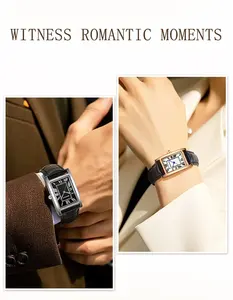 นาฬิกาคู่รัก SANDA 1150 รุ่นหรู สายหนังทนทาน หน้าปัดทรงสี่เหลี่ยม แสดงผลแบบอนาล็อก กันน้ำ เหมาะสำหรับเล่นกีฬา ลำลอง ธุรกิจ ทั้งผู้หญิงและผู้ชาย - Product Image 4