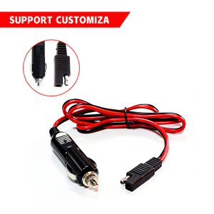 Connecteur SAE <span class=keywords><strong>2</strong></span> broches personnalisé en usine vers prise allume-cigare mâle pour voiture, câble de connexion en cuivre pur - Product Image 6