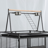 Cage à oiseaux classique de luxe en acier inoxydable avec cadre thermolaqué, plateau en plastique verrouillable, durable pour petits oiseaux, intérieur/extérieur