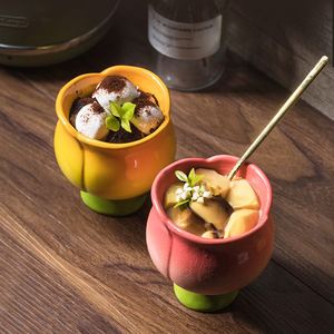 Nouveauté créative personnalisée, cadeau, tasse mignonne, tasse à café avec fleur de tulipe, crème glacée, dessert, salade, bagatelle, mousse au yaourt, tasse à thé florale - Product Image 4