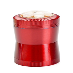 เครื่องบดสมุนไพรแบบขายส่ง บดใบยาสูบและเครื่องเทศ 4 ส่วน ทำจากโลหะผสมสังกะสี ประดับด้วยคริสตัลลายสัตว์ อุปกรณ์เสริมสำหรับการสูบบุหรี่ - Product Image 1