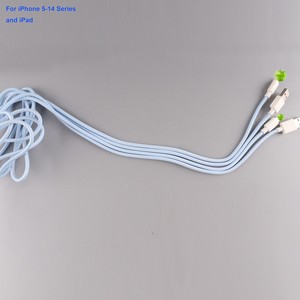 สายชาร์จ USB-A เป็น <span class=keywords><strong>iPhone</strong></span> แบบถักสีน้ำเงิน ยาว 1 เมตร ป้องกันการหักงอ 2 ชั้น สำหรับ iPad และ <span class=keywords><strong>iPhone</strong></span> ซีรีส์ <span class=keywords><strong>5</strong></span>-14 รองรับการชาร์จเร็ว - Product Image 4