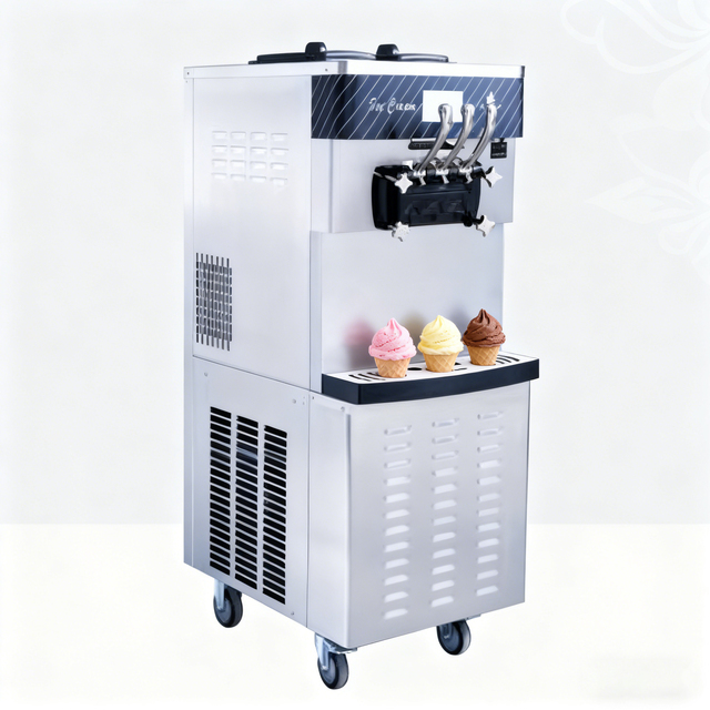 Commercial Ice Cream Maker Machine Three Handle Vertical Large Output 137.5 KG 220V Milk for Restaurant New Design