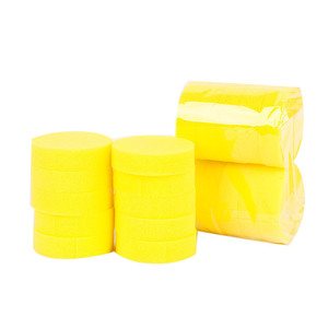 ฟองน้ำขัดเคลือบสีรถยนต์ทรงกลม ขนาด 10x3 ซม. สีเหลือง ทำจากโพลียูรีเทน สำหรับขัดเงาและดูแลรักษารถยนต์ - Product Image 3