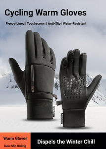 KAIXI Gants d'équitation décontractés d'hiver unisexes doublés de polaire épaissi résistant au froid étanche à l'écran tactile anti-dérapant coupe-vent cyclisme - Product Image 4