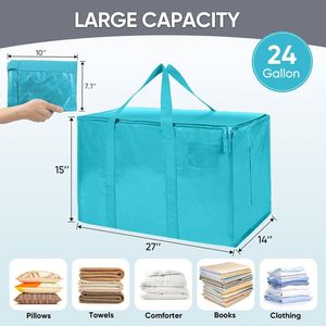 6 Pack Heavy Duty Moving Bags with Backpack Straps, Zippers & Handles, Extra Large Packing Bags for College Dorm Essentials - Product Image 4