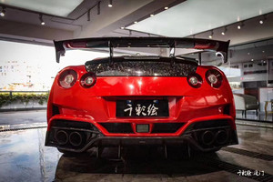 Kit carrosserie pour Nissan GTR, pare-chocs de style V amélioré, jupes latérales, extensions d'ailes, capot, spoiler en fibre de carbone - Product Image 3