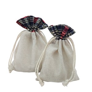 Custom <b>Drawstring</b> Cotton Gift <b>Bags</b> Calico <b>Make</b> <b>up</b> Pouch - Product Image 2