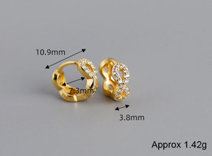 High Quality Classic Design 18K Gold Plated 925 Sterling Silver CZ Micro Pave <strong>Infinity</strong> Hoop <strong>Earrings</strong> Women - Product Image 3