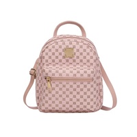 Tas Ransel Mini Monogram Vintage untuk Wanita, Pola Kustom Dicetak, Tas Harian Kecil, Tas Ransel Bahu Portabel untuk Perjalanan