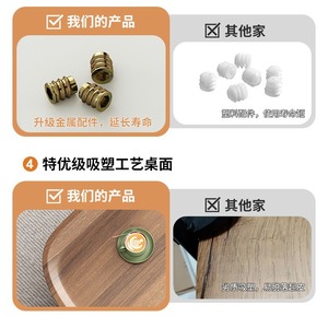 Bona Gold Square Minimalist <b>Round</b> Coffee <b>Table</b> Wood Top Nesting Design Living Room Furniture - Product Image 4