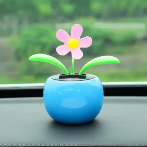 2023 Car Ornament Decoration Sunflower Solar Powered Swing Dancing Flower Toy Creative Car Solar Swing Solar Flowers