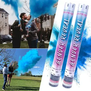 Surpresa Festa Cor Gênero Revelar Papel Canhão Confete Tubo Azul Rosa Pó Biodegradável