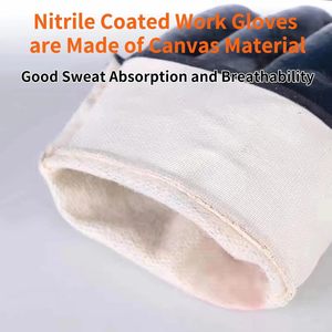 Gants de protection professionnels robustes en nitrile bleu/NBR, imperméables, pour le transport pétrochimique, les plateformes pétrolières, le forage, la sécurité au travail et la protection des travailleurs - Product Image 3