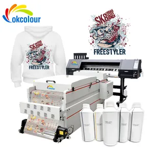 Ok Colour & High Speed Dtf All-in-one Printer 60cm Clothes Dtf Inkjet Printer Pet Film Industrial Dtf Printer A3