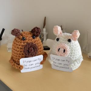 Peluche de hilo de dibujos animados tejido a mano, <span class=keywords><strong>serie</strong></span> de búhos azules abrazables, lindo, positivo e inspirador, de animales y naturaleza, Zhejiang Y512775, el más vendido - Product Image 2
