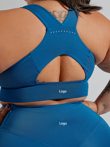 Set da Yoga a Due Pezzi Personalizzato per Taglie Forti, Abbigliamento <span class=keywords><strong>Fitness</strong></span> da Donna, <span class=keywords><strong>Leggings</strong></span> a <span class=keywords><strong>Vita</strong></span> <span class=keywords><strong>Alta</strong></span> in Spandex/Nylon con Elasticità a Quattro Vie - Product Image 3