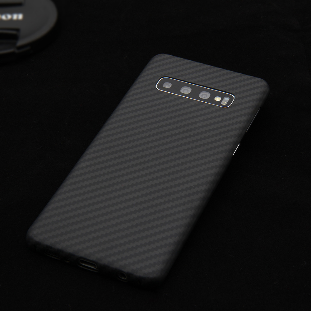 Samsung S10+ Fibra di Aramide nero Pacchetto completo